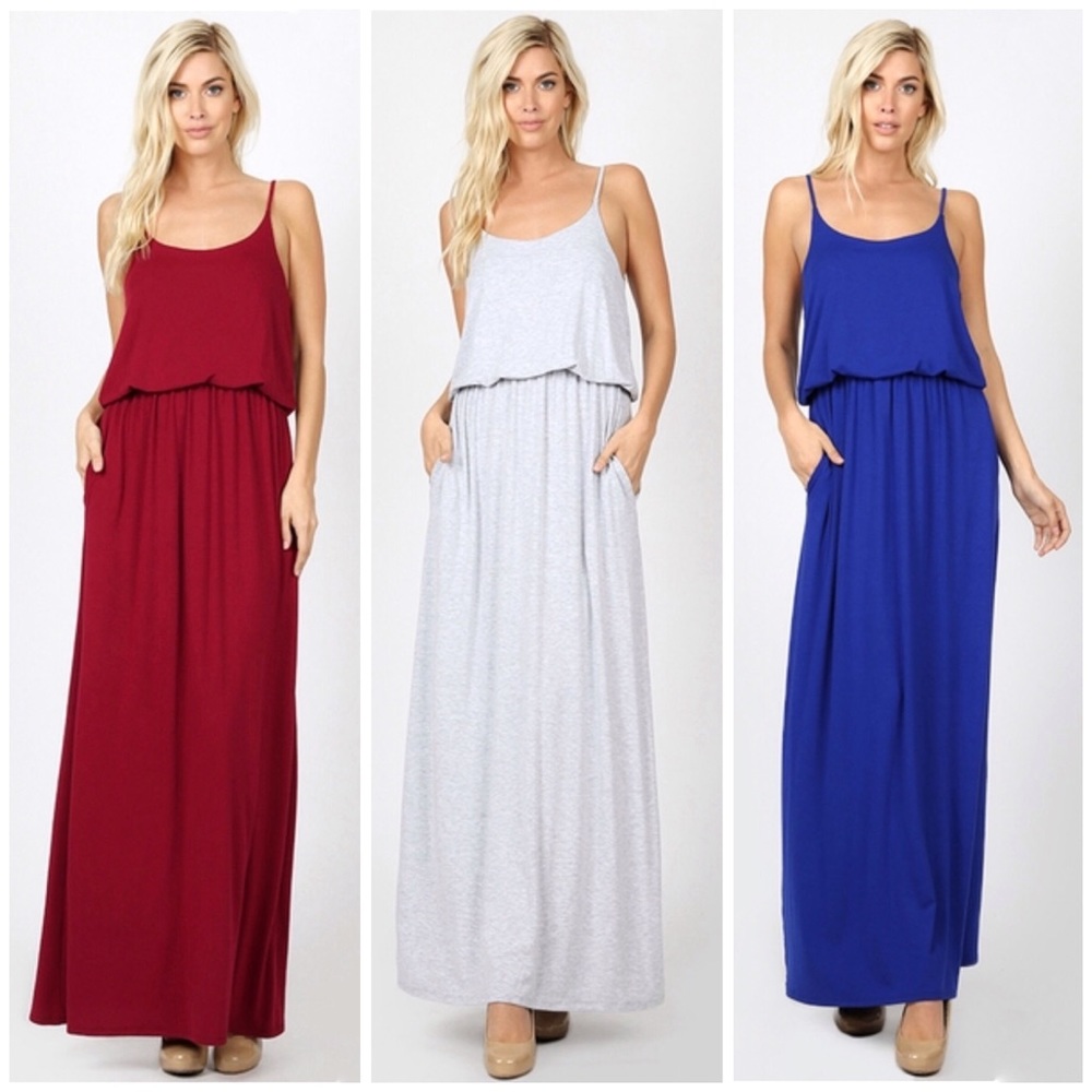 LAST Navy Elastic Waist Maxi Dress - Picture 3 of 4
